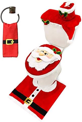 5 Pieces Christmas Theme Bathroom Decoration