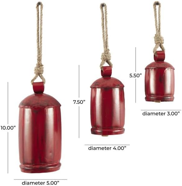 Deco 79 Gold Metal Tibetan Inspired Decorative Giant XL Cow Bells