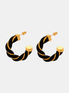 Twisted Leather Rope C-Hoop Earrings - Cocoa Yacht Club