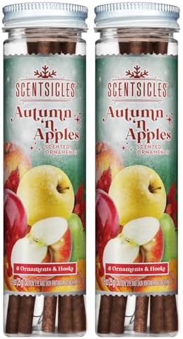 Scentsicles White Winter Fir Scented Christmas Tree Ornaments - 2 Bottles (12 Sticks Total)