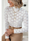 Mock Neck Long Sleeve Lace Top