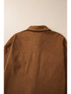 Brown Textured Flap Pocket Drop Shoulder Shacket