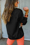 Black Rainbow Colorblock Pullover Sweatshirt