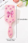 Gossamer Pink Bowknot Print Hair Cushion Comb