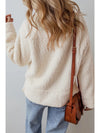 Turtleneck Long Sleeve Slit Fleece Sweatshirt