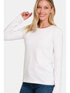 Zenana Full Size Solid Color Round Neck Long Sleeve T-Shirt