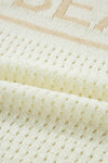 White BEACH Hollow Out Knitted Lightweight Dolman Sweater