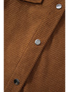 Brown Textured Flap Pocket Drop Shoulder Shacket