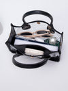 Black PVC PU Leather Chain Strap Clear Shoulder Bag