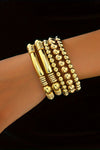 Gold 5Pcs Minimalist Beaded Bracelet Set