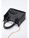 Black PVC PU Leather Chain Strap Clear Shoulder Bag