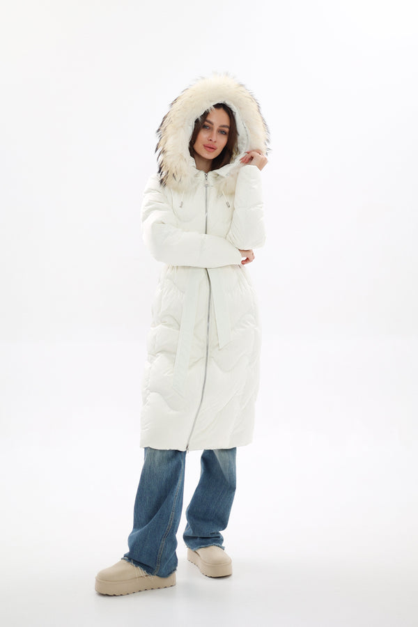 Genuine Fur Trim Down Fill Coat