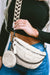 Bright White Floral Colorblock Strap Crossbody Bag with Coin Purse