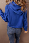 Sachet Pink Drop Shoulder Drawstring Cropped Hoodie