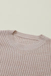 Black Chunky Knit Sleeve Drop Shoulder Sweater