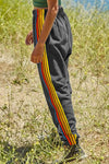 Contrast Striped Elastic Waist Active Pants