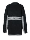 Cocoa Yacht Club Gray Striped Knit Sweater