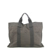 Hermes Herline MM Grey Canvas Tote Bag