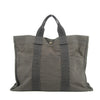 Hermes Herline MM Grey Canvas Tote Bag