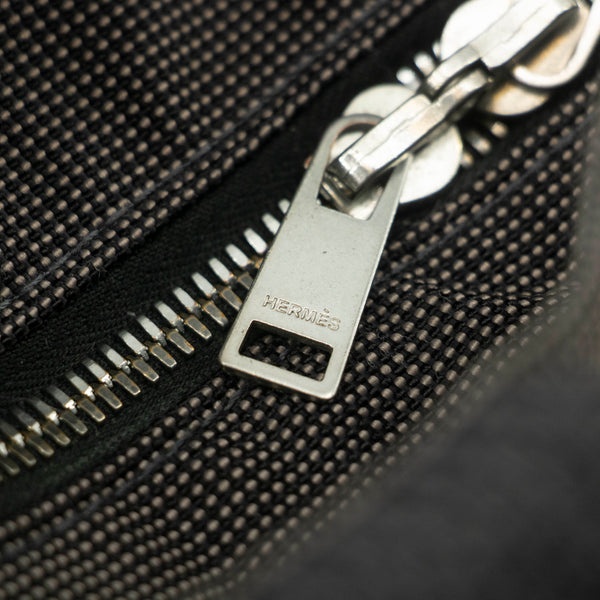 Hermes Herline MM Grey Canvas Tote Bag