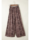 Desert Palm Boho Leopard Print Wide Leg Pants