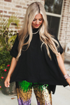 White Plain Side Slit Oversized Tee