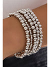 White Multi Layered Pearl Beaded Bracelet