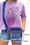 Black Chenille GAME DAY Pattern Clear Bag