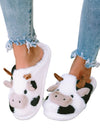 White Cartoon Animal Plush Slippers