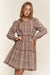 And The Why Full Size Washed Frayed Tiered Plaid Dress - Cocoa Yacht Club