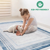 NAAR MARFI Collection 5X7 Blue / Ivory / Bordered Area Rug