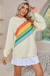 Black Rainbow Colorblock Pullover Sweatshirt