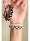 Khaki 5Pcs Braided Elastic Hairband