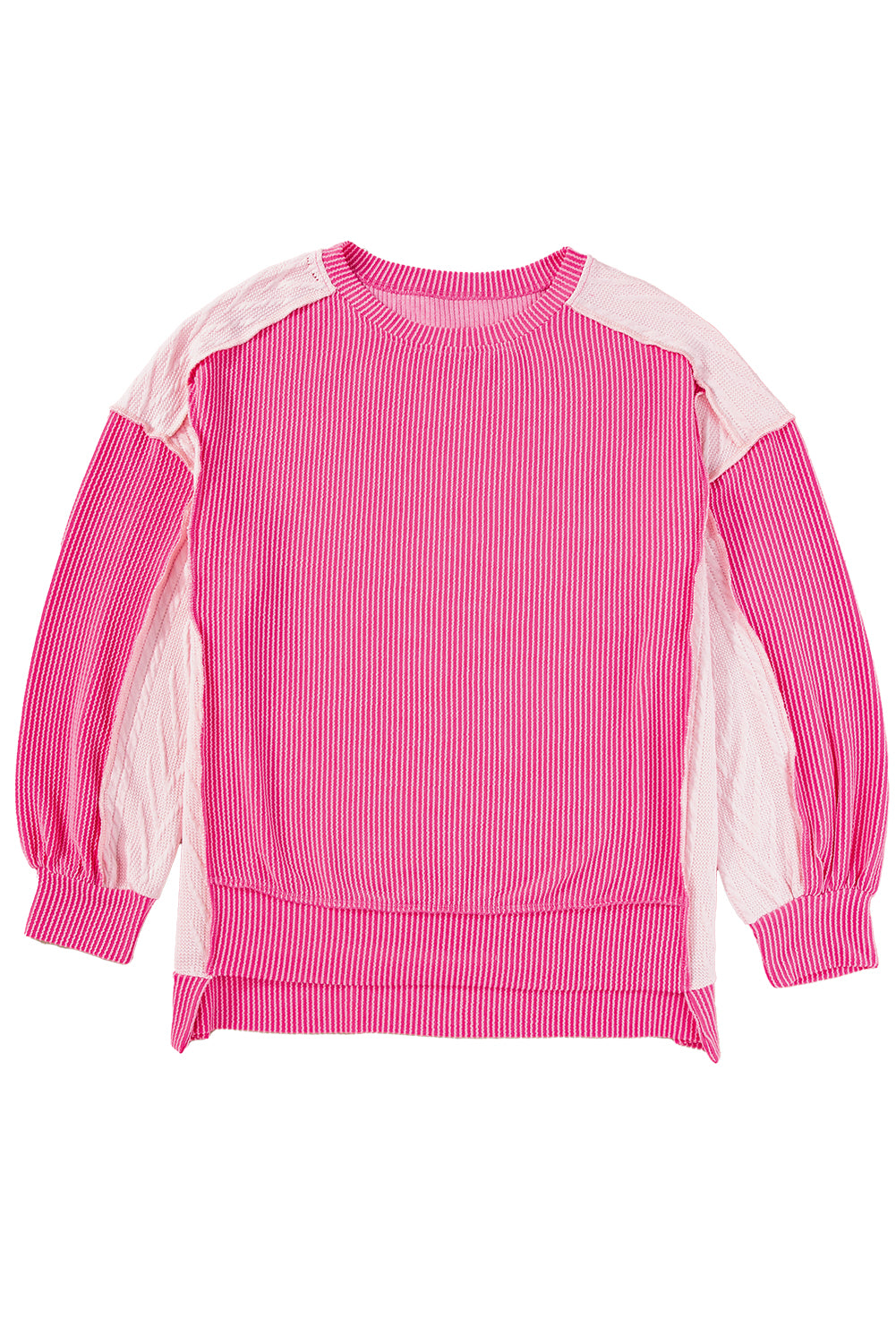 Bonbon Rib Colorblock Patchwork Sweatshirt