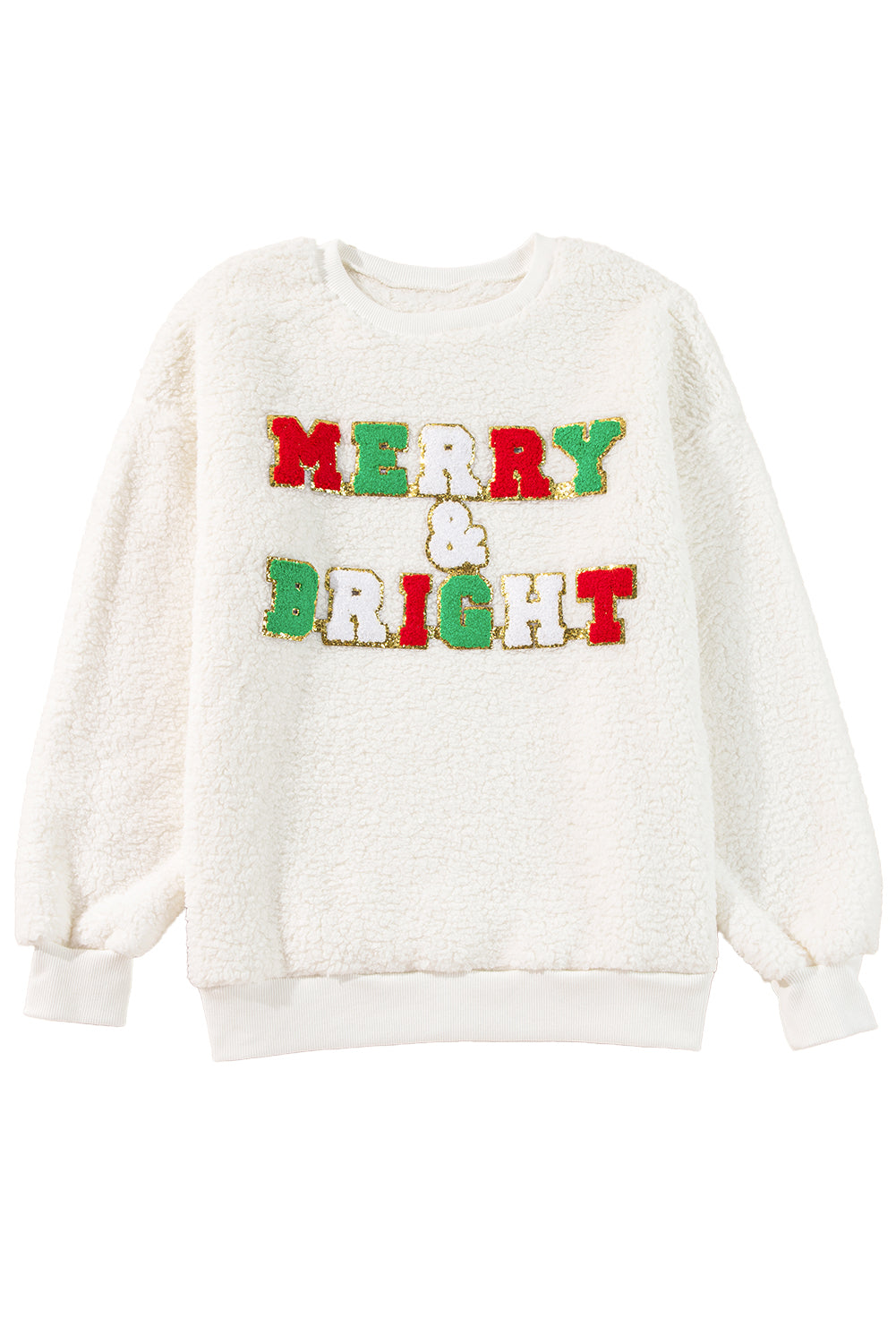 Snow White Merry & Bright Print Fuzzy Sweatshirt