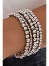 White Multi Layered Pearl Beaded Bracelet