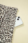 Brown Leopard Drawstring Loose Pants