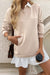 Parchment Casual Button Shirt Collar Pocket Dress