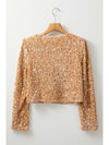 Golden Fleece Sequin Open Front Collarless Jacket