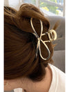 Gold Casual Bowknot Shape Metal Claw Clip