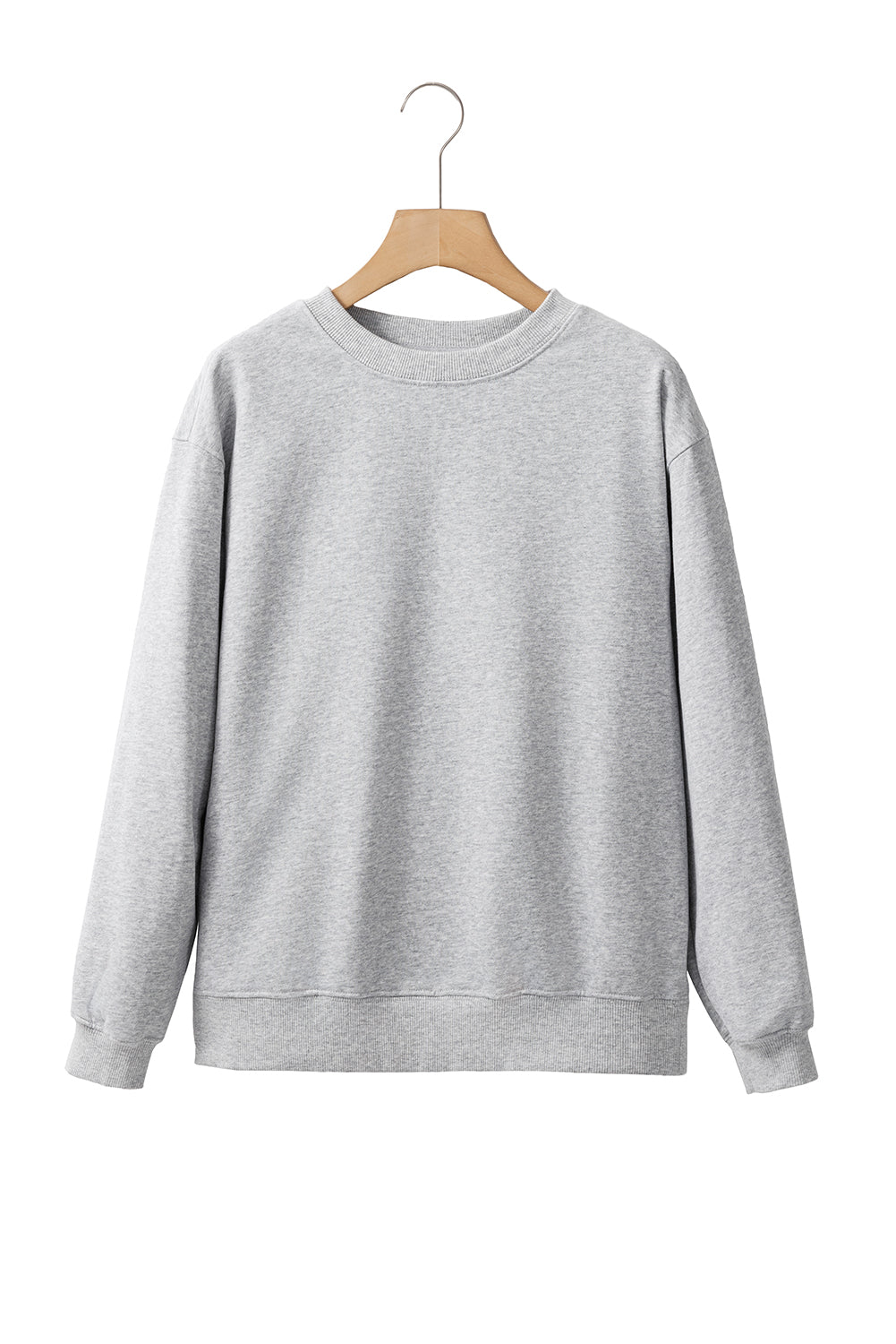 Orange Plain Drop Shoulder Crewneck Pullover Sweatshirt