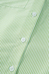 Pink Striped Pocket Button Up Plus Size Shirt