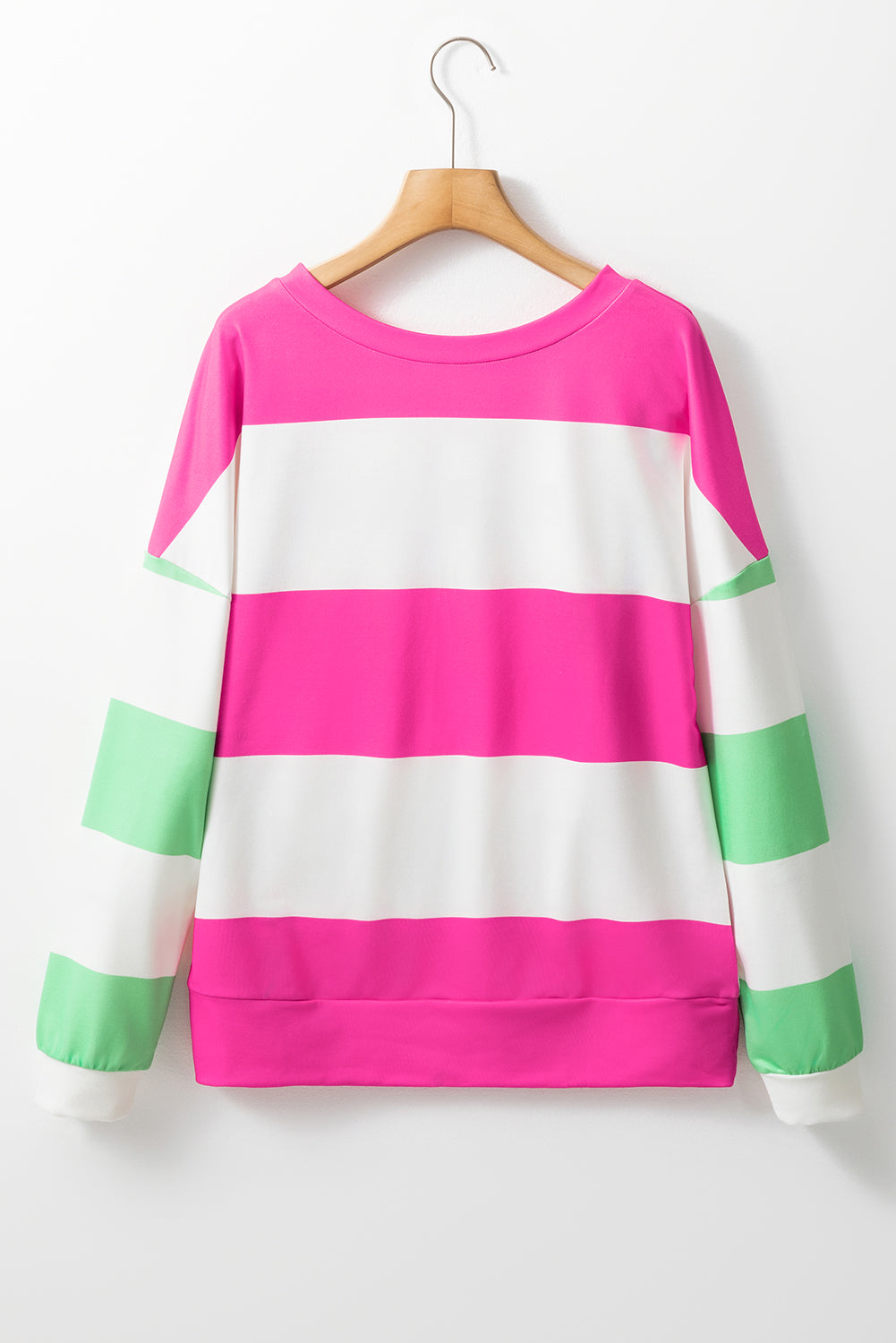 Rose Red Colorblock Drop Sleeve Top