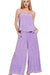 Zenana Woven Acid Crinkle Washed Cami & Pants 2 Piece Set