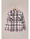 Brown Plaid Button Up Long Sleeve Flannel Shacket