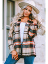 Brown Plaid Button Up Long Sleeve Flannel Shacket