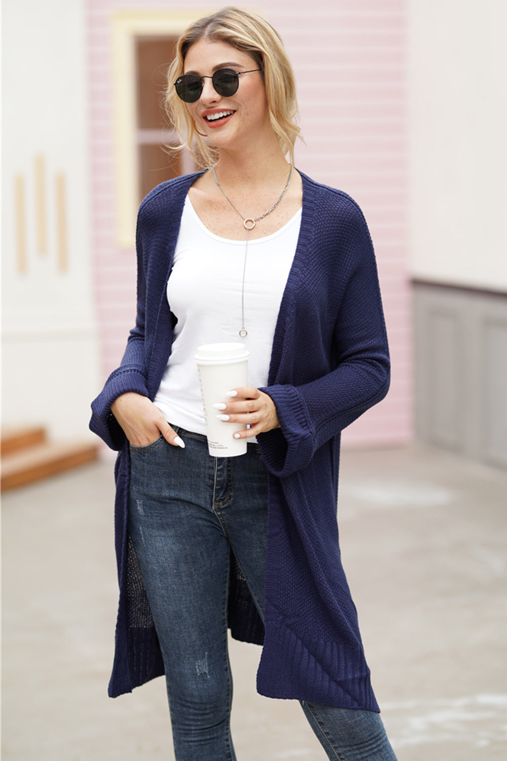 Open Front Long Sleeve Cardigan