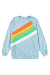 Black Rainbow Colorblock Pullover Sweatshirt