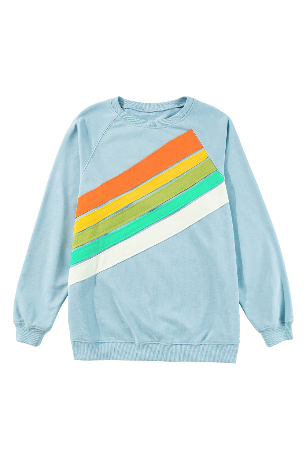 Black Rainbow Colorblock Pullover Sweatshirt