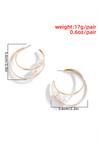 Gold Pearl Decor Dual Hook Earrings